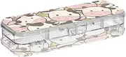 [Amooorous] Cute Cartoon Cow Designed Plastic Pencils Box Clear 2 Layer Pen Storage Containers For School With Snap Lid