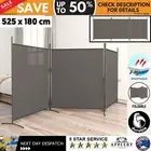 3 Panel Room Divider Privacy Screen Partition Fabric Iron with Stand 525x180 cm