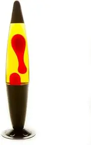 MDI Australia Peace Motion Lamp with Black Base Red Magma in Yellow Liquid, 40 cm