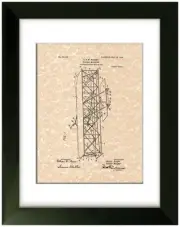 United States Patent Office Print Orville Wilbur Wright Flying Machine Art