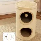Cat House Activity Center Plush Top Cat Furniture Modern Cat Scratch Post