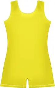 [ODAWA] Canary Yellow Girl Leotard Gymnastics One-Piece Biketards Outfits Gym Leotards for Girls 2-10T