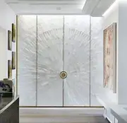 Sun Burst Handmade Selenite Wall Panel for Healing and Crystal Energy Furniture