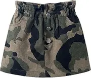[Mud Kingdom] Mud Kindom Girls High Wasit Skirts Ruffle Trim Elastic Wasit School Skirt Cotton Ages 2-10 Years