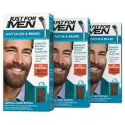 Just For Men Mustache & Beard, Beard Coloring for Gray Hair with Brush, With