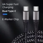 Braided USB Type C to USB-C Cable Charge PD 60W Quick Charging Data Fast Charger