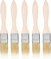 5PCS Wood BBQ Brush, BBQ Sauce Brush, Wood Handle BBQ Grill Brush, Lightweight Basting Brush, Compact BBQ Oil Brush for Outdoor Camping BBQ