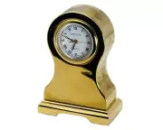 MAJESTRON: GOLD TONE OLD MANTEL STYLE COLLECTABLE ANALOG QUARTZ MINI-CLOCK
