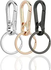[WEZCHUGHAOL] Metal Keychains Keyring Holder with Clip - Durable Key Chain Ring Organizer for Home & Car Keys, Key Finder for Women & Men (3 Pack)