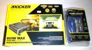 Kicker CXA4001t Mono 800W RMS Subwoofer Amplifier / Stinger 8 Gauge Wiring Kit