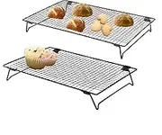 HOLADAWN 2Pcs Stainless Steel Cooling Rack with Collapsible Legs Perfect for Baking, Cooking, Roasting, Grilling, and Drying