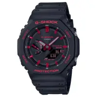 在飛比找momo購物網優惠-【CASIO 卡西歐】G-SHOCK八角火焰紅配色雙顯錶(G