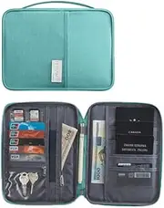 [AIMALL] Waterproof Passport Holder Travel Document Wallet RFID Bag Family Case Organizer with Multiple Compartments, Secure Family Travel Document Organizer Case