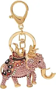 [VALICLUD] Elephant Shaped Pendant Keychain Pink Holder for Handbag Decoration Durable Lightweight Bag Accessory Creative present for Friends Family