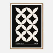 Galrie Bauhaus 1919 Geometric Abstract Art Print for Modern Decor, Wood Frame, 50 x 70cm (20 x 28inch)