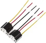 2PCS Female LED 9003 HB2 Car Headlight Bulb Holder Extension Wire LED Lamp Connector Ceramic Adapter Socket Car Headlight Bulb Socket Adapter
