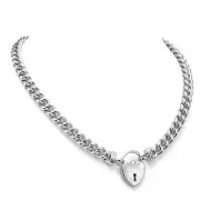 925 Sterling Silver Plated Euro Chain Necklace Featuring a Plain Locket - USA...