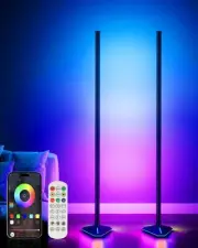 2PCS Corner Floor Lamp, LED Corner Lamp with App and Remote Control, Modern F...