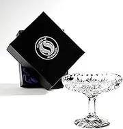 Footed Compote - Shallow Bowl - Footed Dish Cut Crystal- 5.8" Bowl Diameter - 4.6" Height - Could Be Used for Nuts and Candies - Beautiful Gift Box - by Barski - Made in Europe