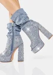 [AZALEA WANG] Adela Denim Heels