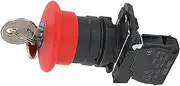 HAODEE 1Pcs XB5 AS142 Plastic Key Emergency Stop Red Mushroom Head Size 40MM Push Button Switch Lock NO NC Normally Open AS145 22mm ZB5 (Color : XB5-BS142, Size : 1NO)