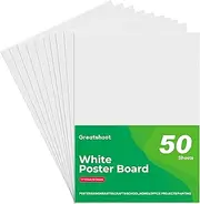 Greatshoot Poster Board 50Pcs, 11x17 White Poster Paper, 240GSM Thickness Poster Board Bulk for School Arts & Crafts, DIY Art, Signs, Small Posters, Exhibits, Painting, and More
