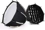 xioaue 30cm Octagonal Softbox Mini Bowens Mount Quick Release Honeycomb Grid Softbox for ZU60 or M60 COB Fill Light Studio