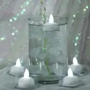 Set of 12 | White Floating Candles, Waterproof Candles, Flameless Candles