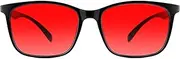 [TIJN] Sleep Glasses for 99.9% Blue Green Light Blocking Dual AR Coatings Red Lens for Computer Gaming Reduce Eyestrain, TR90, Black