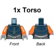 LEGO Star Wars - Dark Blue Ahsoka Tano Minifigure Torso, Silver Jumpsuit (75283)