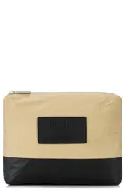 Aloha Collection Dipped Small Water Resistant Tyvek® Zip Pouch in Black/Dune at Nordstrom One Size