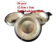 36pc Aluminum Foil Pie dish tin Cake Tray Baking bake Tart Case Cup 12.5cm x 3cm