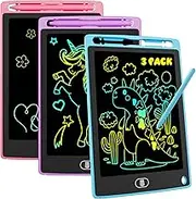 Electight 3 Packs LCD Writing Tablet for Kids 8.5 Inch, Eye-Friendly Drawing Board Set with Lock Screen, 3 Stylus Pens & Eraser Button, Reusable Doodle Pad for Ages 3-8, Travel, Home, School