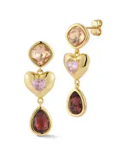 Chloe and Madison Plated CZ Heart Earrings