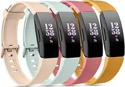 Vancle 4 Pack Bands for Fitbit Inspire 2 Bands/Fitbit Inspire HR for Women Men, Adjustable Soft Silicone Sport Wristband for Fitbit Inspire 2 / Inspire HR/Inspire/Ace 3 / Ace 2
