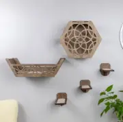 Cat Climbing Wall Cat Steps Wall Mounted Cat Bed Hexagon Shelf Cat Furniture