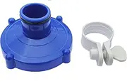 Algenschnapper Floor Vacuum Cleaner on Filter System for Quick-Up Pools from Intex and Bestway (80 mm to 32 mm) Adapter for Pool Hose with Rustproof Hose Clamp, Blue/Grey