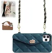 Handbag Phone Case with Soft Silicone Chain, Wallet Case Soft Silicone Card Slot Handbag Purse for Iphone 11 12 13 14 Pro Max (for iPhone 14 Pro Max,Dark Green)