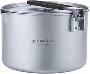 Mingzhe Portable 2L Camping Soup Pot with Lid Collapsible Handle Outdoor Titanium Cooking Stock Pot Backpacking Cookware Universal Fit All Stove