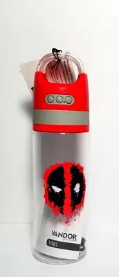Marvels DEADPOOL Vandor 18 oz Tritan Water Bottle w Wireless Bluetooth Speaker