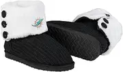 FOCO Womens NFL Team Logo Knit High End Black Button Boots