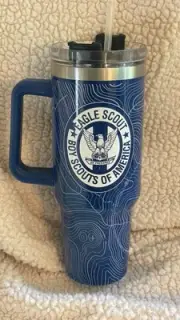 NEW Eagle Scout 40oz Tumbler With Handle Straw Lid Insulated Travel Tumbler Gift