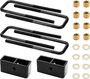 2 inch Rear Lift Block Fit for Chevy Silverado 1500 1999-2020, Suburban 1500 1995-1999, Tahoe 1995-1999, Leveling Lift Kits for GMC Yukon 1992-1999 with Extra Long Square Leaf Spring U Bolts