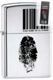 Zippo 20836 finger id Lighter + FLINT PACK