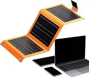 Solar Panel Charger, Foldable Cellphone Charger, Portable Powers Device, High-Efficiency Solar Charging, Compact Design, Outdoor Camping Travel Use, 16.5x13.5x4cm Black Orange
