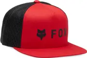 FOX Absolute Mesh Snapback Cap, black-red for Men One Size Black Red