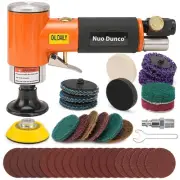 2 Inch Pneumatic Mini Orbital Sander Kit 2-in-1 Air Right Angle Grinder Polis...