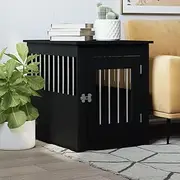 Dog Crate Furniture Black 55x75x65 cm Engineered Wood,Dog Houses 24.57KG-838317