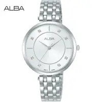 在飛比找PChome24h購物優惠-ALBA 雅柏 簡約時尚晶鑽腕錶/銀/32mm (Y121-