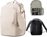 [PGYTECH] OneGo Lite Camera Backpack Water-Resistant DSLR/Mirrorless Bag for Sony/Canon/Fujifilm, Drone Backpack, Tripod Mount Travel & Weekend Photography Pack for 14" Laptop (Cream, 16L)